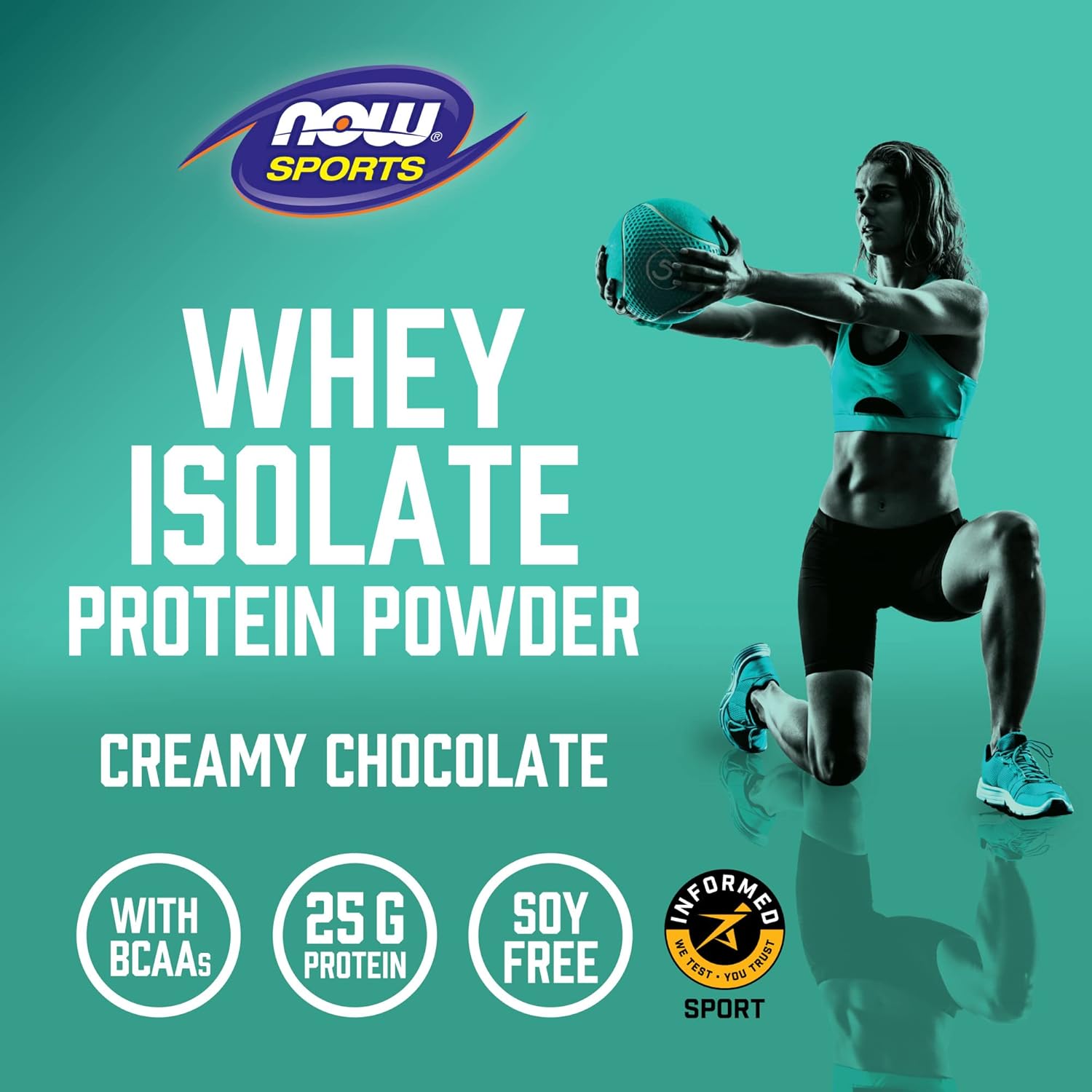 NOW Sports Nutrition, Whey Protein Isolate, 25 G With BCAAs, Creamy Chocolate Powder, 5-Pound : Health & Household