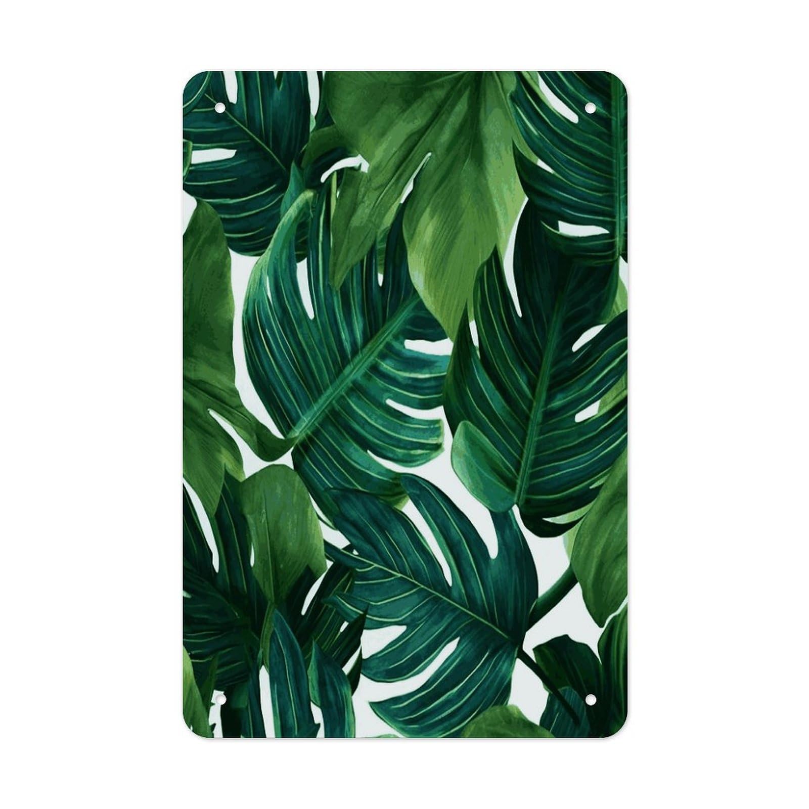 Banana Leaves Metal Tin Sign Wall Decor Funny Retro Sign Weatherproof Metal Wall Art for Indoor Or Outdoor Retro Tin Signs for Kitchen Office Home Bar Decor 11.8 X 7.9 Inch
