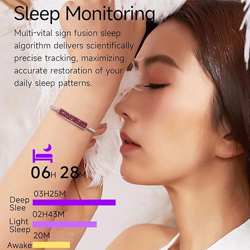 Miniatura 3 de Rastreador de actividad física elegante pulsera inteligente de diamantes para mujer pulsera de salud pulsera de frecuencia cardíaca monitor de