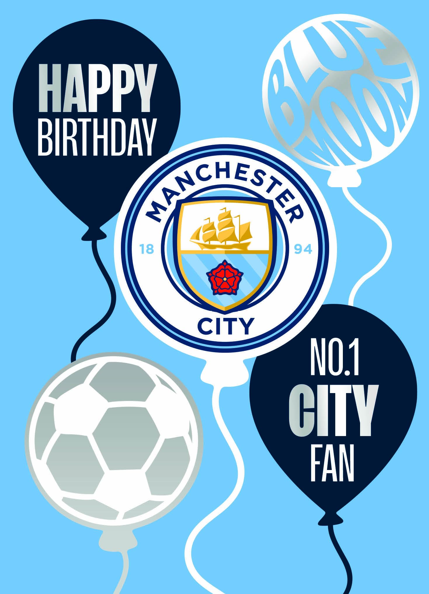 Danilo Promotions Ltd Manchester City FC Birthday Card