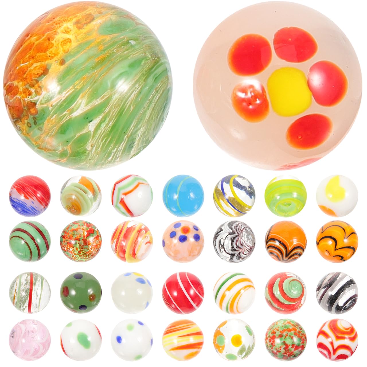 NUOBESTY Lot De 30 Billes De Verre Colorées 0.63 Pouce Boules De Verre Pour Enfant Décor De Billes De Pour Aquarium Jeux Et Cadeaux