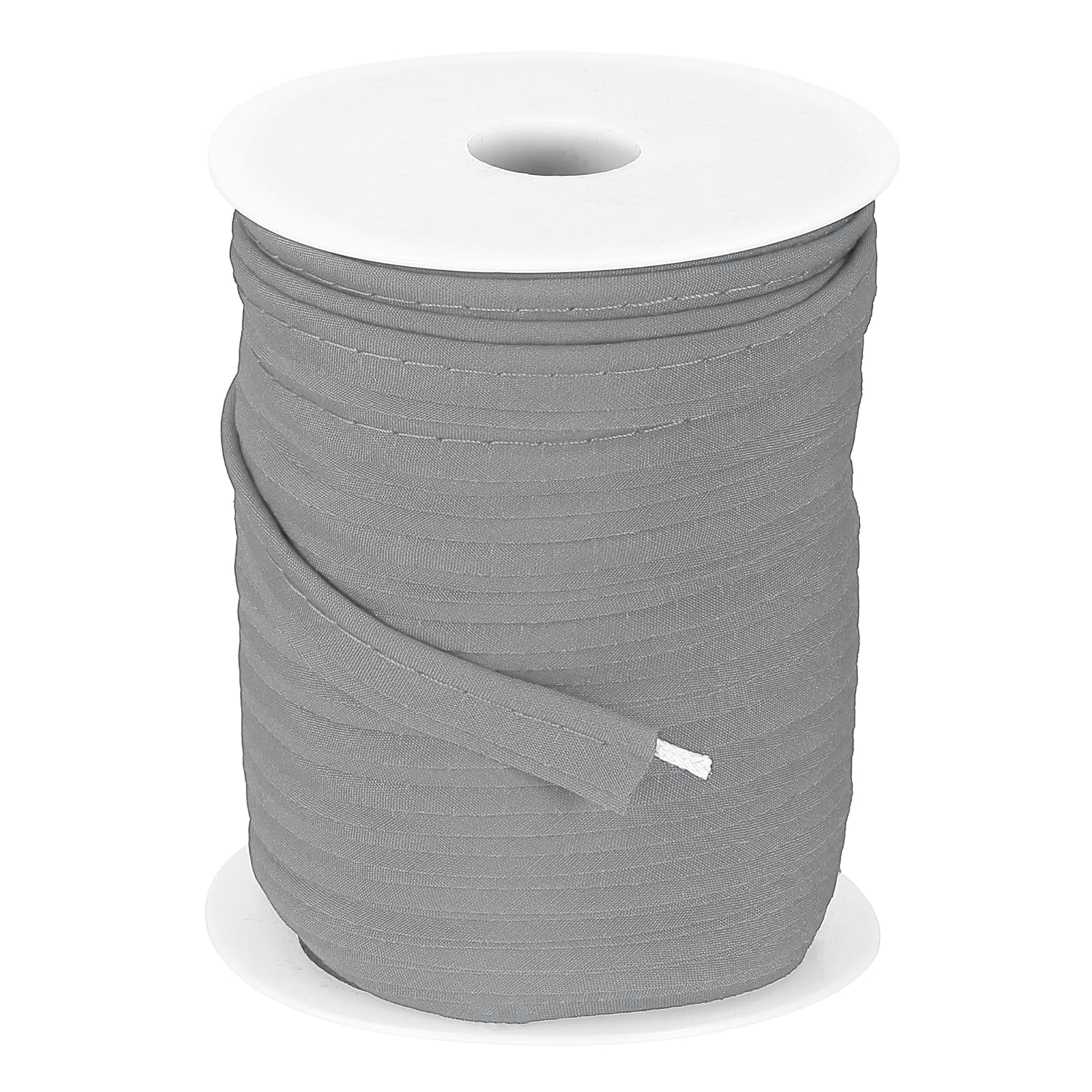 sourcing map Piping Trim Bias Tape, 3/8 Inch 50 Yards Cotton Folding Binding Tape with Welting Cord, Decorative Sewing Trim for Home Decor Sewing DIY Crafting Clothing Fabric Edge, Grey — image 1