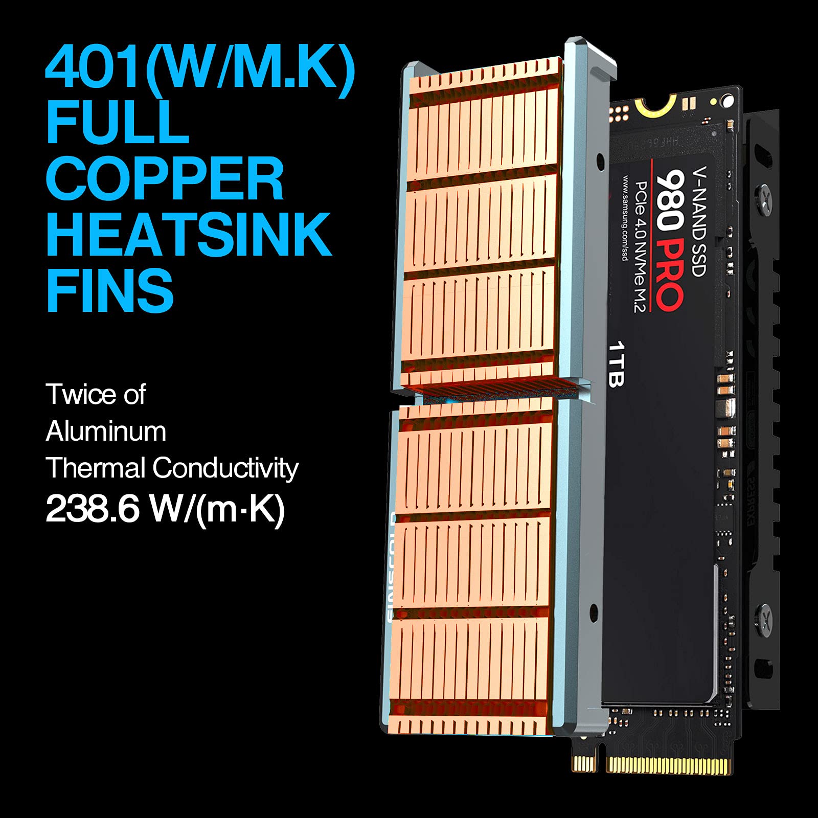 JEYI Copper M.2 HeatSink, Pas...B09C6HCVLT