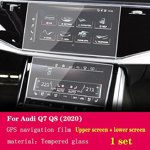 Miniatura 2 de LAVIYE Car GPS Navigation Film LCD Screen Tempered Glass Protective Film Anti-Scratch Film Accessories 2PCS,for Audi Q7 Q8 2020-2023