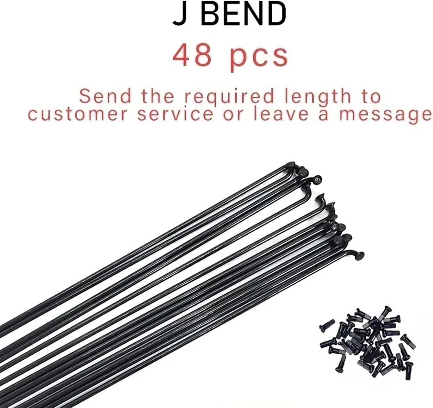 Bicycles Spokes 14G 2.0MM Round J-Bend/Straight Pull Spokes Black Bikes with Copper Cap Spokes Parts Can Choose Any Length Below 310mm Bike Spoke