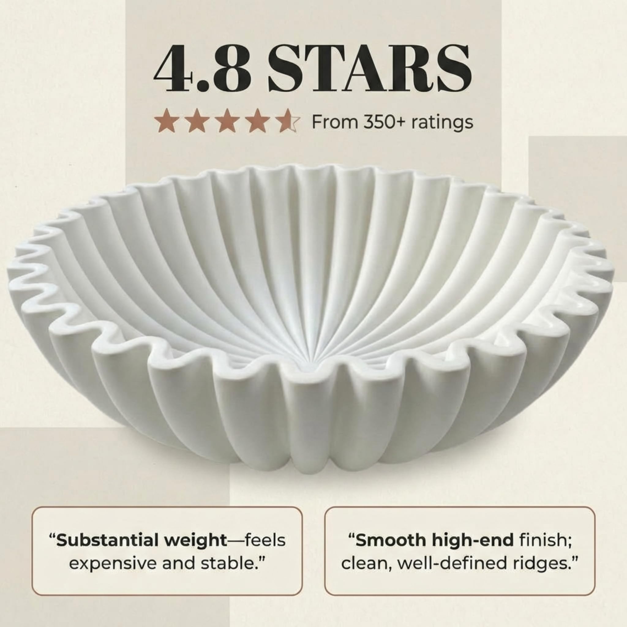 Ciotola Decorativa In Ceramica A Forma Di Nido D'Uccello – Design Moderno Con Uovo Scanalato, Perfetta Per Centrotavola (18 Cm)