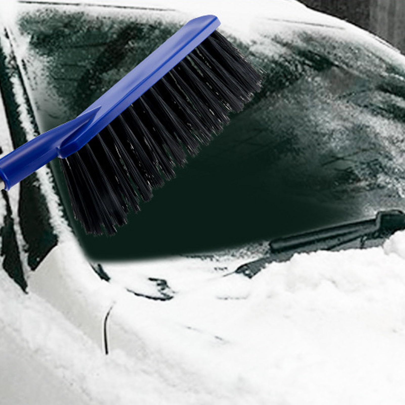 Raschietto per Ghiaccio Multifunzionale Leggero ad Angolo Regolabile, Spazzola da Neve 2 in 1, con Impugnatura ergonomica per la rimozione di Neve o Ghiaccio, Parabrezza del (Blu)
