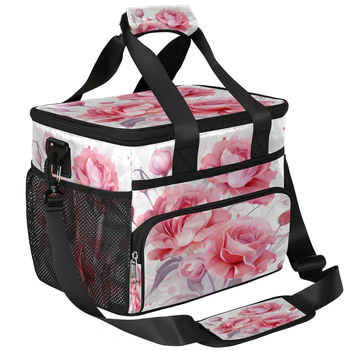Blossom Insulated Picnic Backpack Lunch Box for Women Men Picnic Basket Tote Lunch Bag Picnic Bag Portable Lunch Bags for Picnic, Beach, Work, Trip,Office, Camp Roses