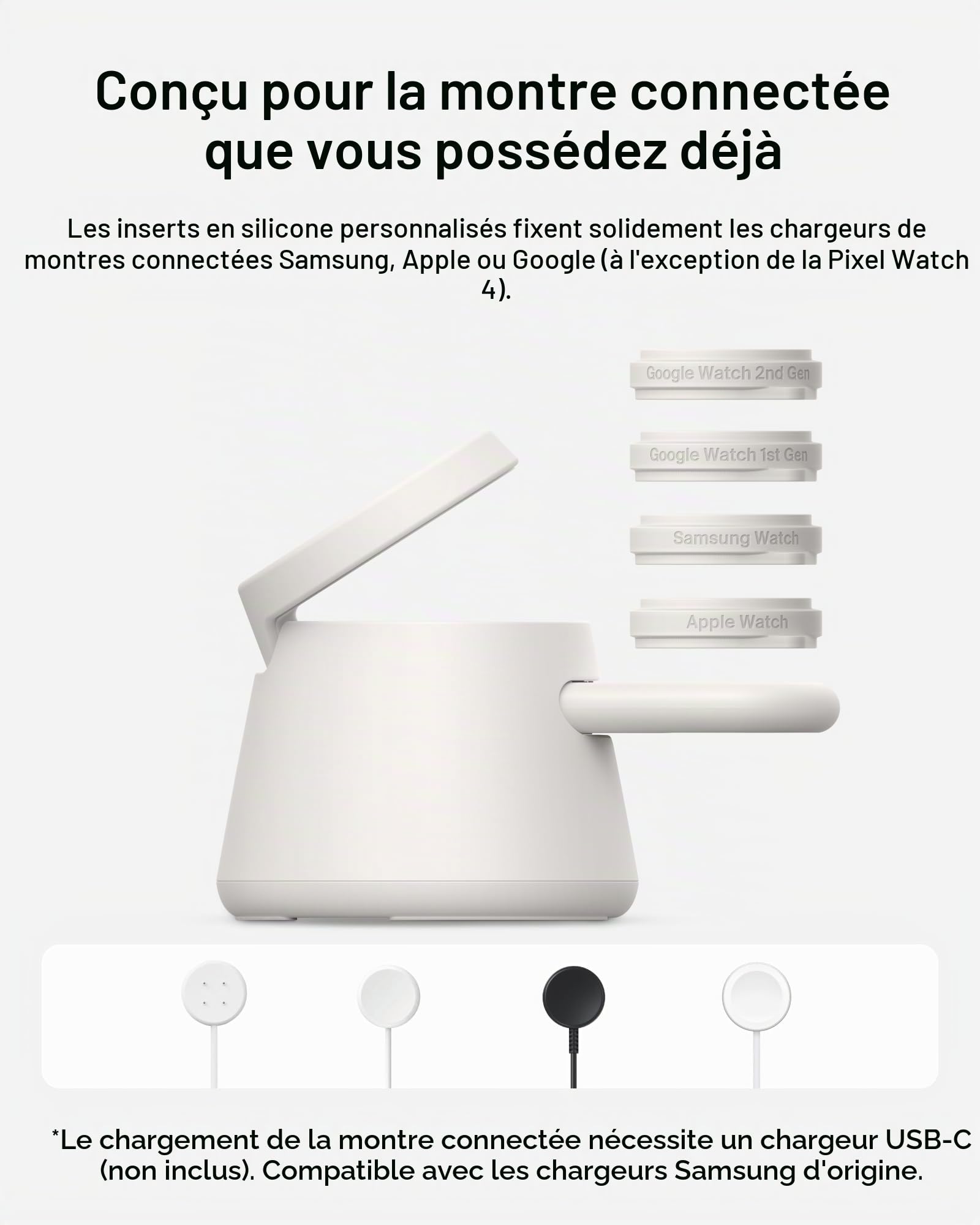 Belkin Qi2.2 Station de charge magnétique sans fil 25 W, chargeur Samsung 3 en 1 | Charge rapide, compatible MagSafe, Samsung Galaxy S26, chargeur Android, Pixel 10, iPhone 17/16/15, Apple Watch, AirPods