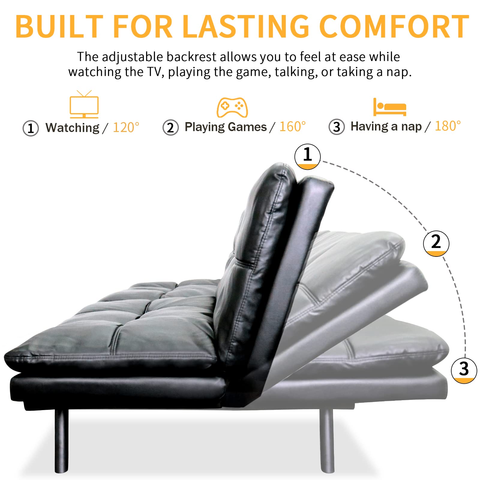 Futon Sofa Bed,Sleeper Sofa Bed Couch for Living Room,Modern Futon Mattress,Daybed with