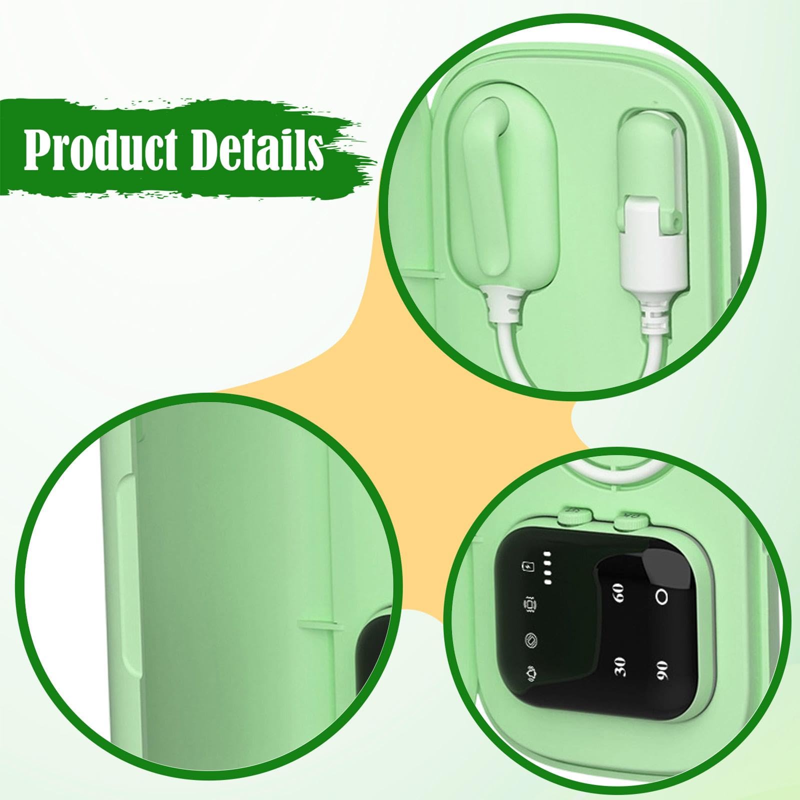 Alarma inalámbrica para enuresis, alarma de con receptor, entrenamiento para ir al baño para niños y mayores, Verde