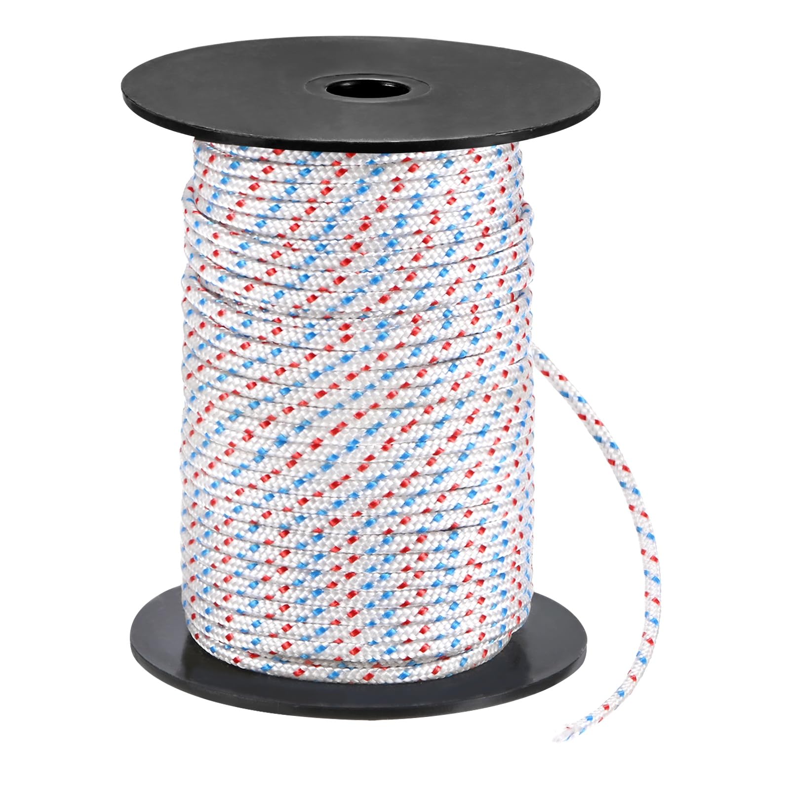 M METERXITY Recoil Starter Rope Pull Cord 2.5mm 30m, White Red Blue