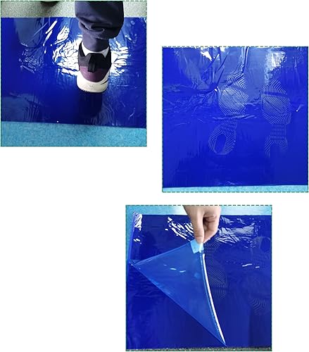 Miniatura 4 de HFS (R) 4 alfombrillas de 30 hojas adhesivas azules de 18 x 36 pulgadas para sala limpia, laboratorio, hospital, 4 alfombrillas/caja