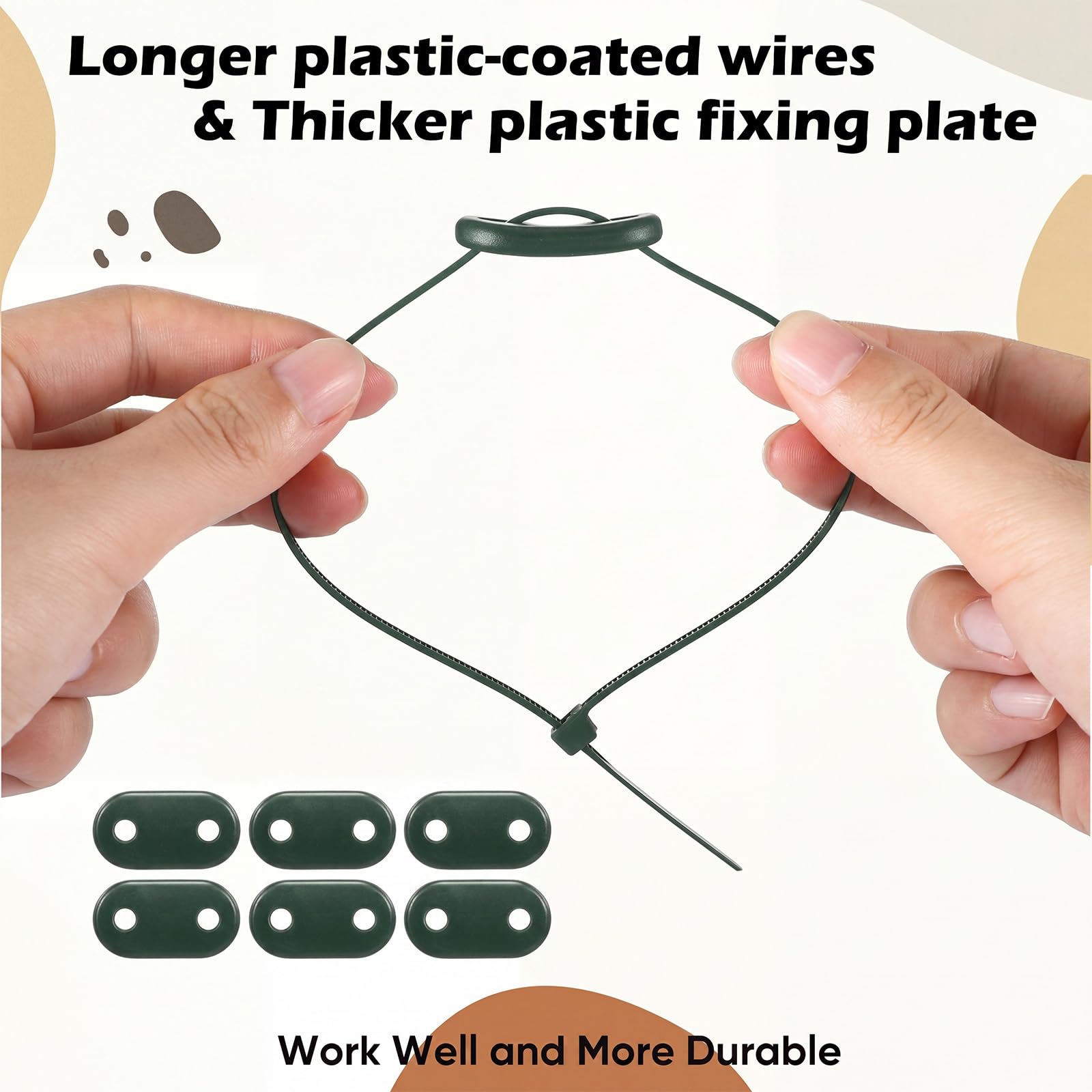 Sinmoe 100 Set di Fissaggio per Frangivista Comprese Fascette per Cavi e Fissaggio delle Piastre di Montaggio Kit di Montaggio in PVC per Tappetini Privacy Recinzioni da Giardino(Verde)