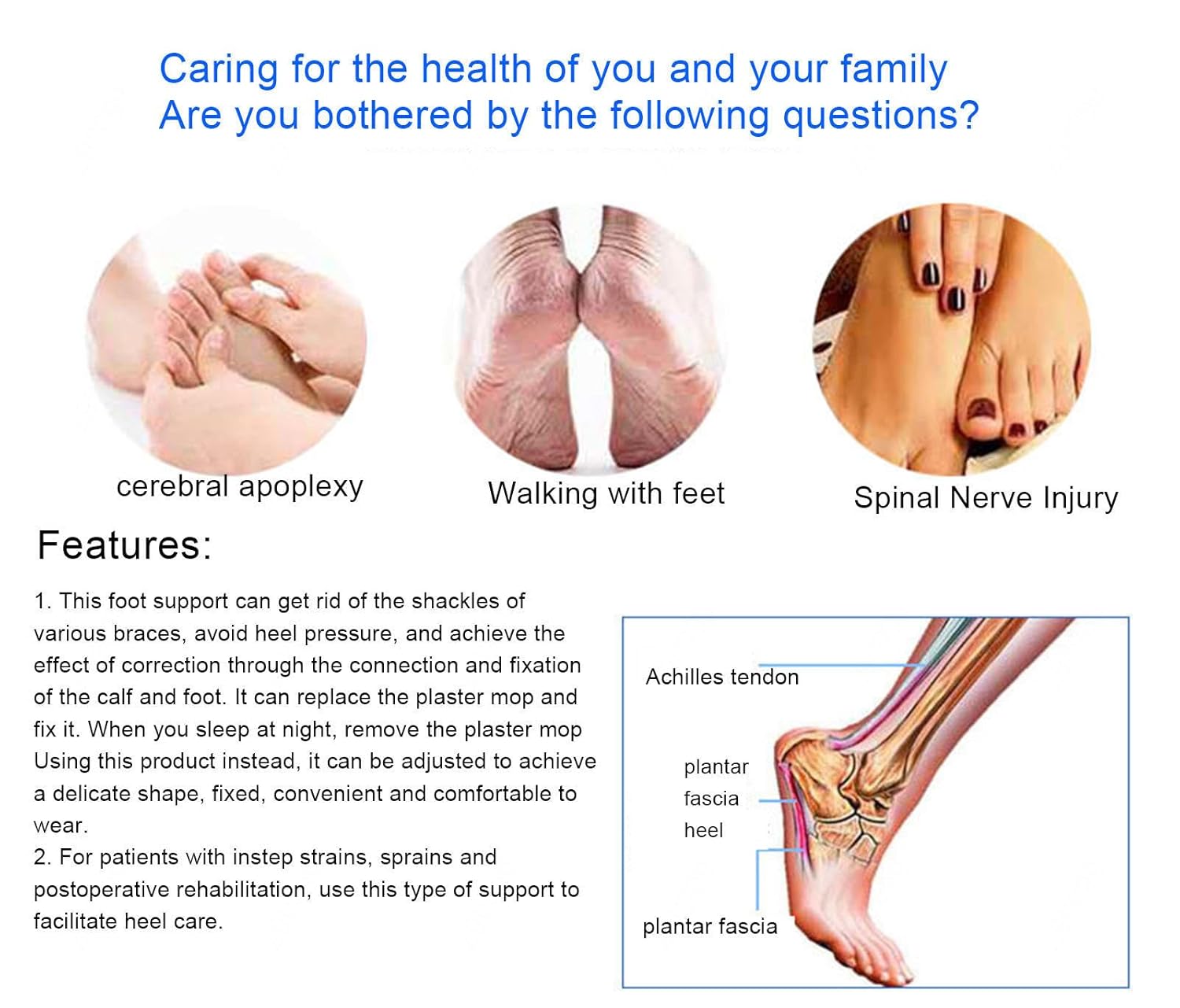 VIDECOR Plantar Fasciitis Relief Night Splint, Upgraded Foot Drop Orthotic Brace Ankle Braces for Men Women, Adjustable Night Splint for Plantar Fasciitis Arch Foot Pain,C