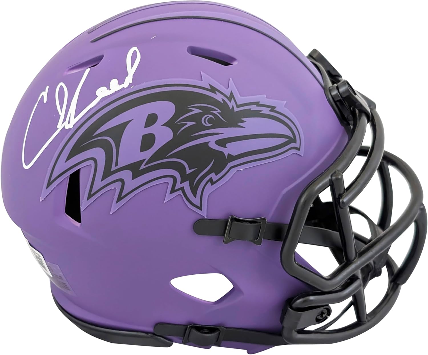 Ravens Ed Reed Authentic Signed Rave Speed Mini Helmet W/Case BAS Witnessed