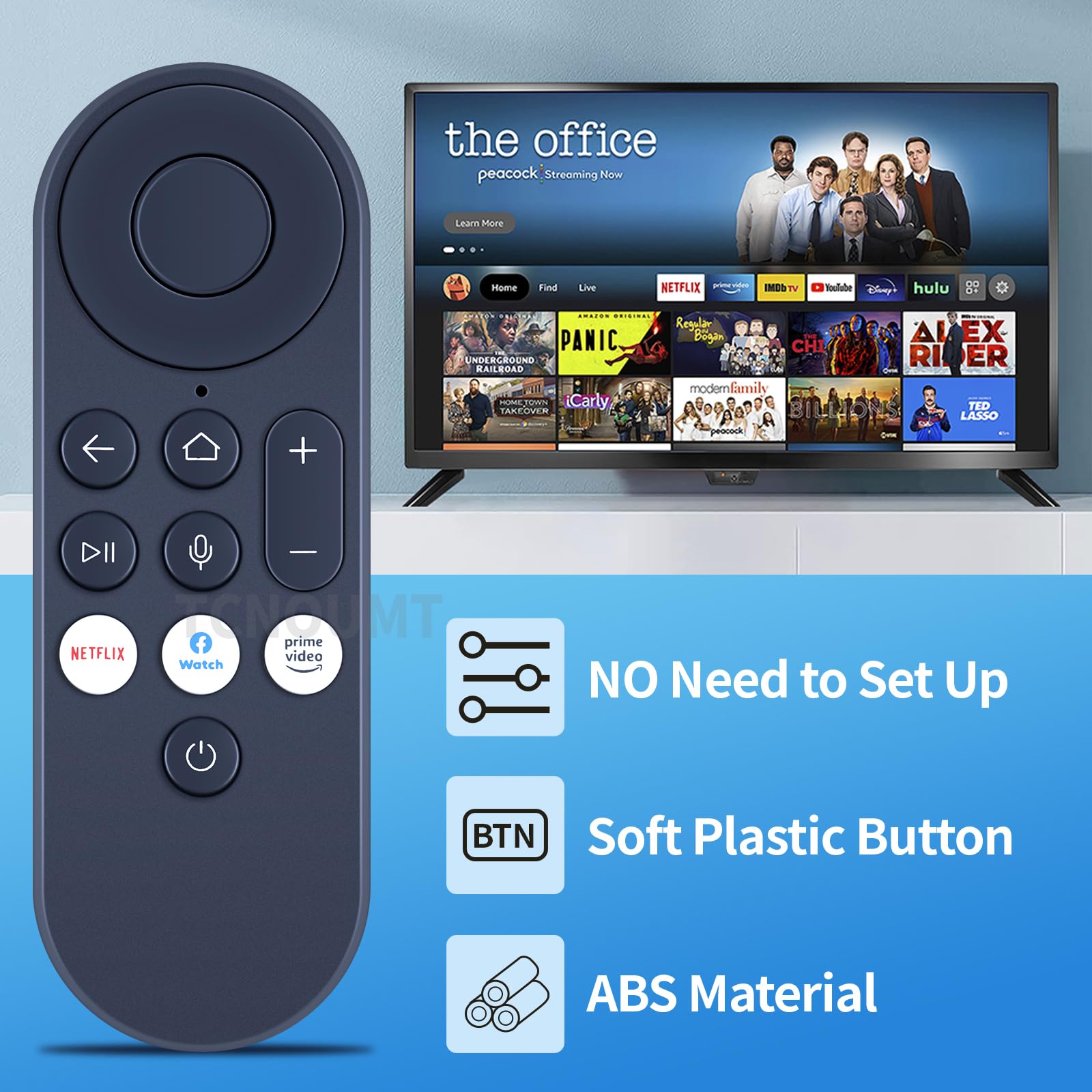 TCNOUMT New KP45CM Replacement Voice Remote Control Suitible for Facebook Portal TV TVKP45CM LW94NS, Blue - Image 3