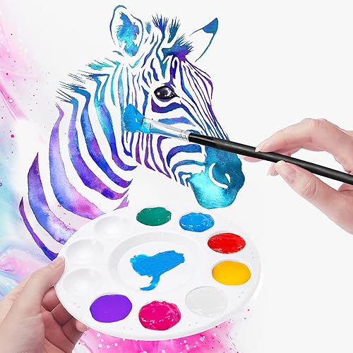 Miniatura 4 de Paquete de 12 paletas de bandejas de pintura, paleta de pintura, paletas de pintura de plástico para niños en proyectos escolares o clase de arte