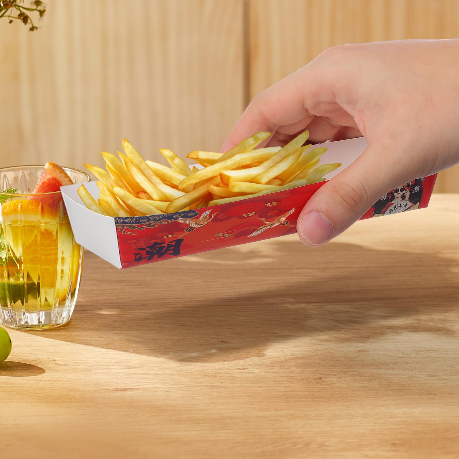 Machine à Hot Dog Boîtes Alimentaires en Papier Rouge, Contenant à Hot-dogs Polyvalent en Papier Robuste pour Fêtes et Barbecues en Plein Air, Pack de 100 Pièces