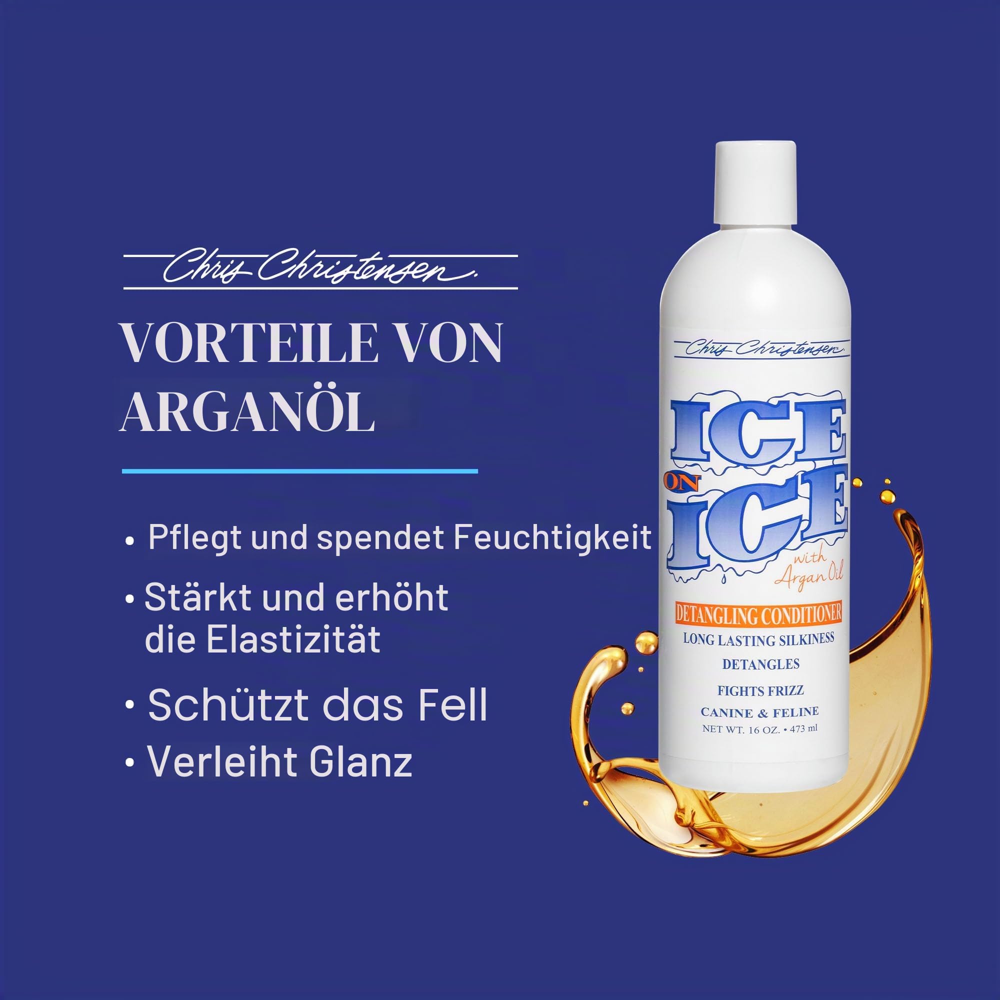 Chris Christensen Ice On Ice Conditioner - Entwirrung und Glanz für das Haar | Professionelle Haarpflege, 3,8L
