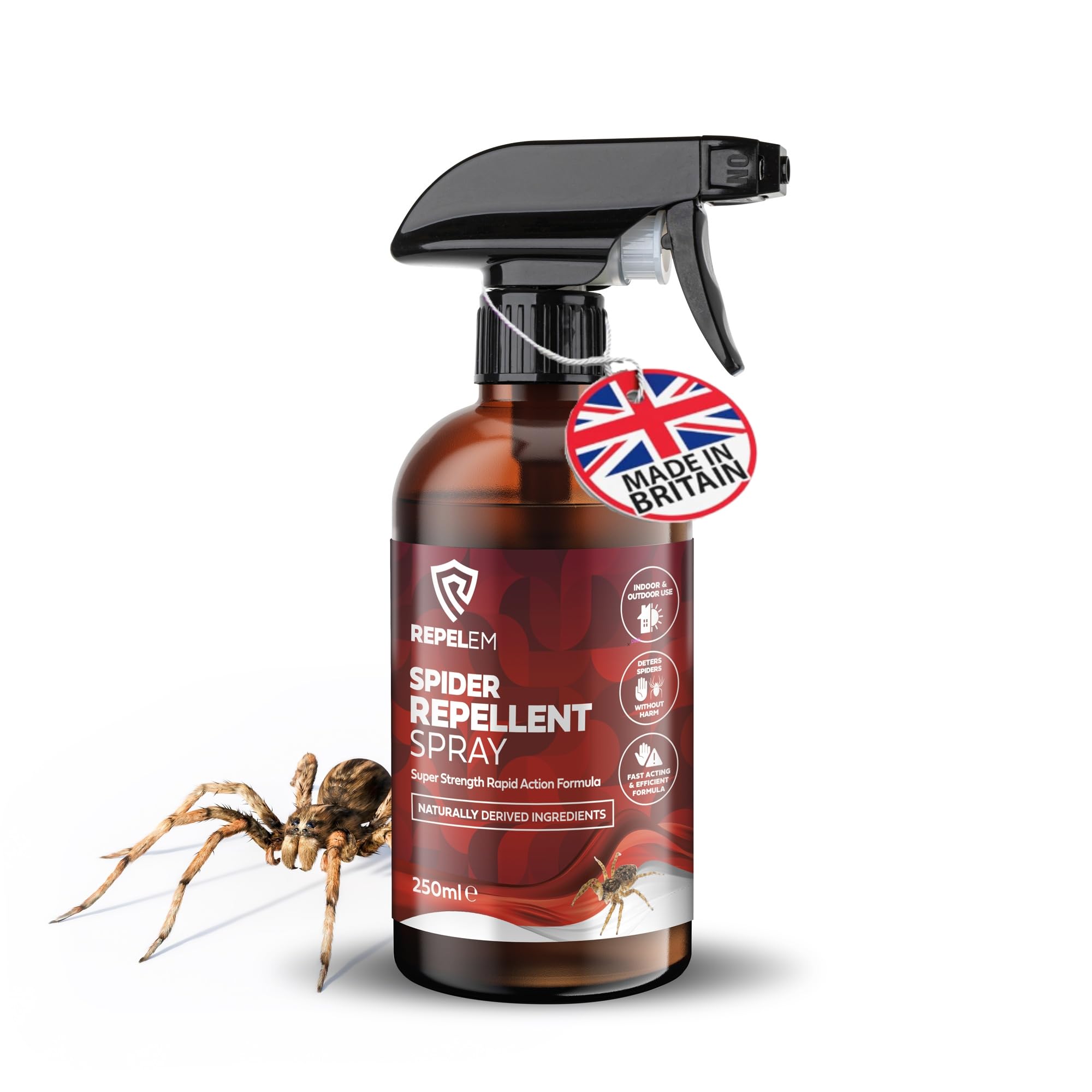 REPELEM Spider Repellent Spray - Natural Peppermint Oil Spray, Non-Toxic, Pet Safe for The Home, High Efficacy, Indoor & Outdoor Mint Scented Spider Deterrent - 250ml