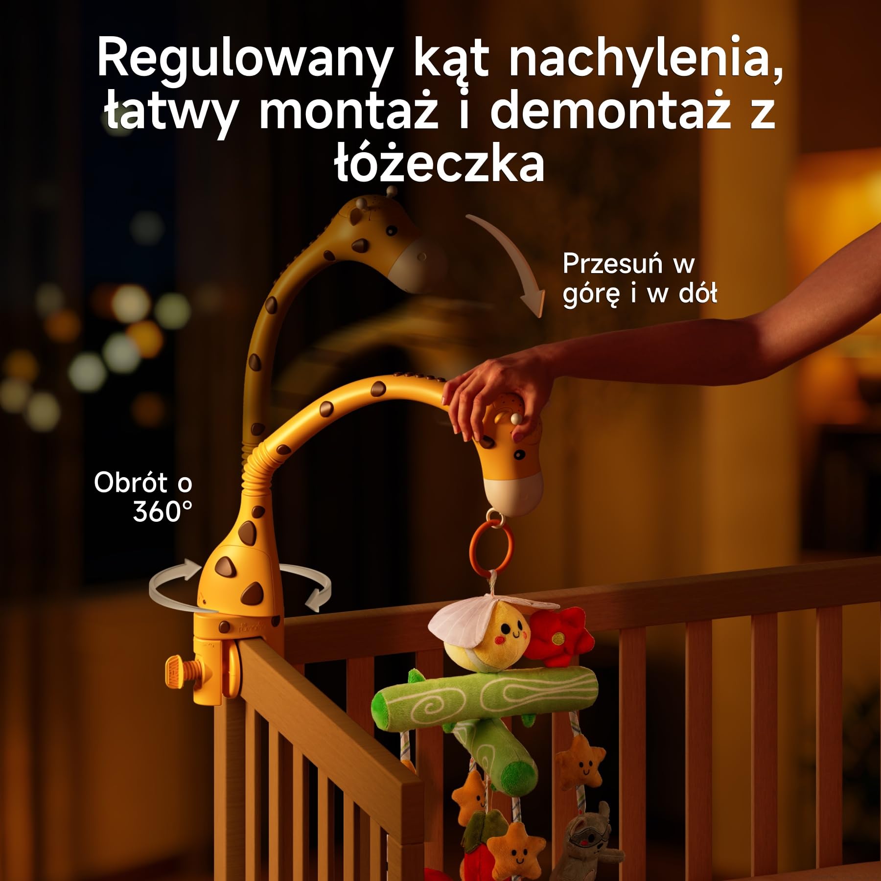 TUMAMA Karuzela dla Niemowląt, Zabawki do łóżeczka z światłem Muzyką