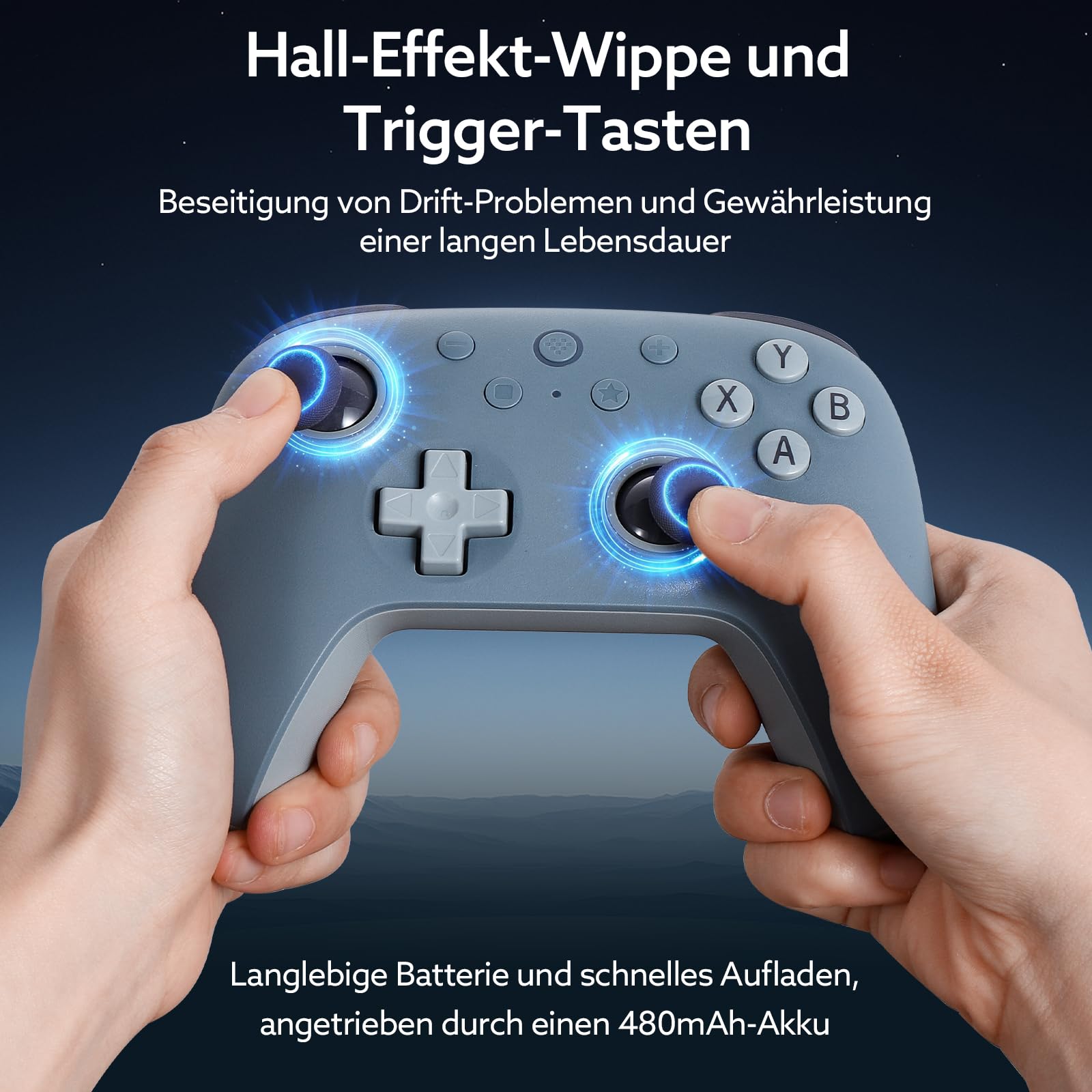 8bitdo Ultimate 2C Wireless Controller Hall-Effekt Joystick Hall-Triggern Turbofunktion Dunkelblau