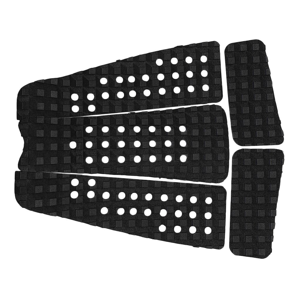 5 almohadillas cuadradas ranuradas para tabla de surf SUP Traction Deck Grip Tail Pad Negro