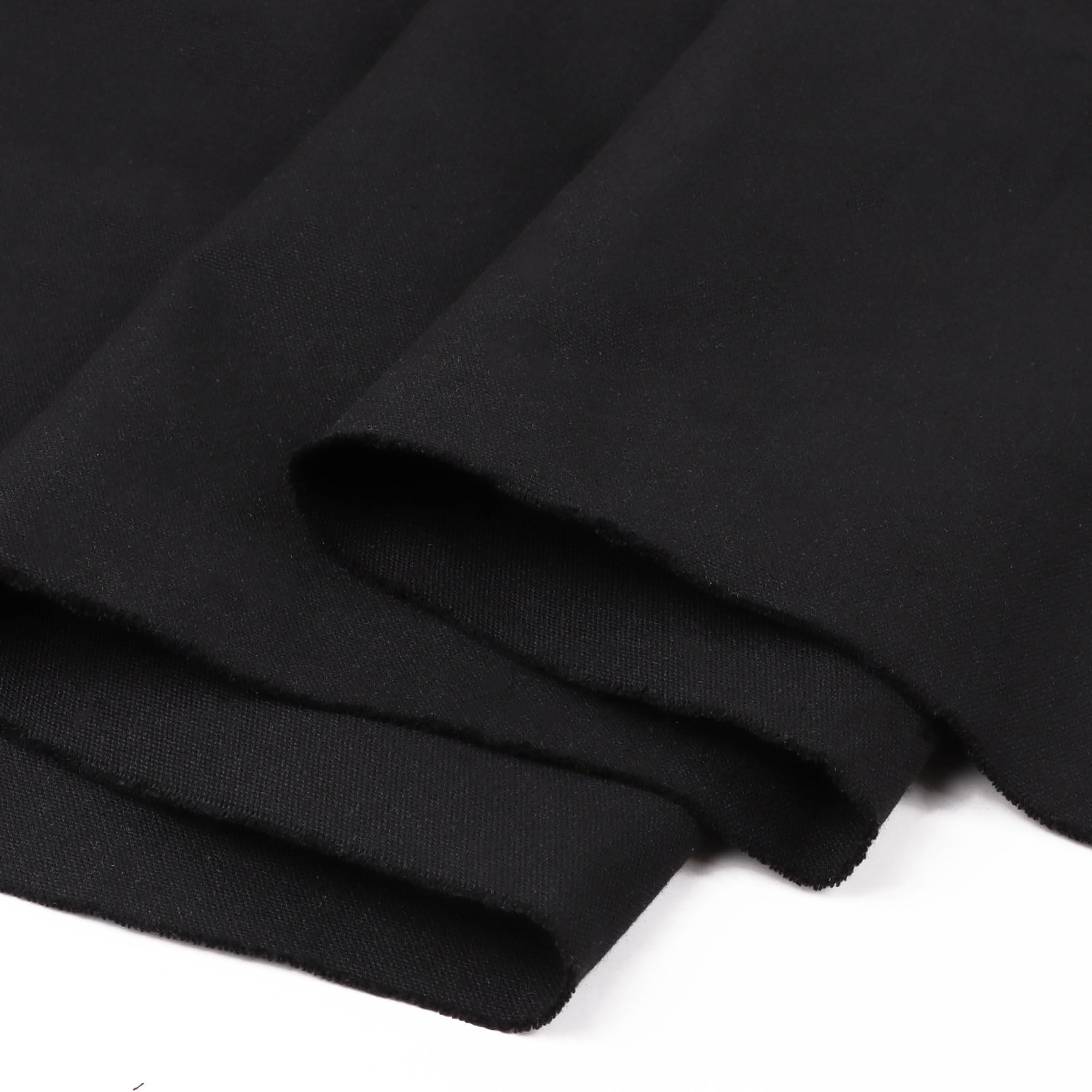 DERAYEE キャンバス 生地 帆布 無地 布 綿 約145cm×100cmカット DIY 手芸 裁縫 バッグ 袋 クロスステッチ 巾着袋 工芸品 (ブラック, 8オンス)