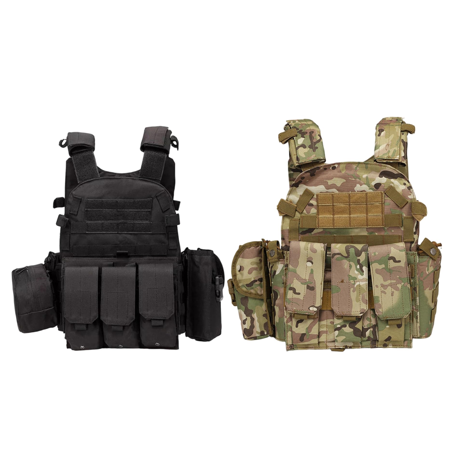 NIDONE Chaleco Airsoft, Portador de Placa Molle Multifuncional, Chaleco de Paintball Transpirable Ajustable para Entrenamiento de Guardias de Seguridad, Campo y Exteriores