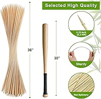 Vista 8 de Varillas de bambú extra largas de 36" para smores (150 piezas), pinchos de bambú para asar malvaviscos para fogata, pinchos de madera resistentes