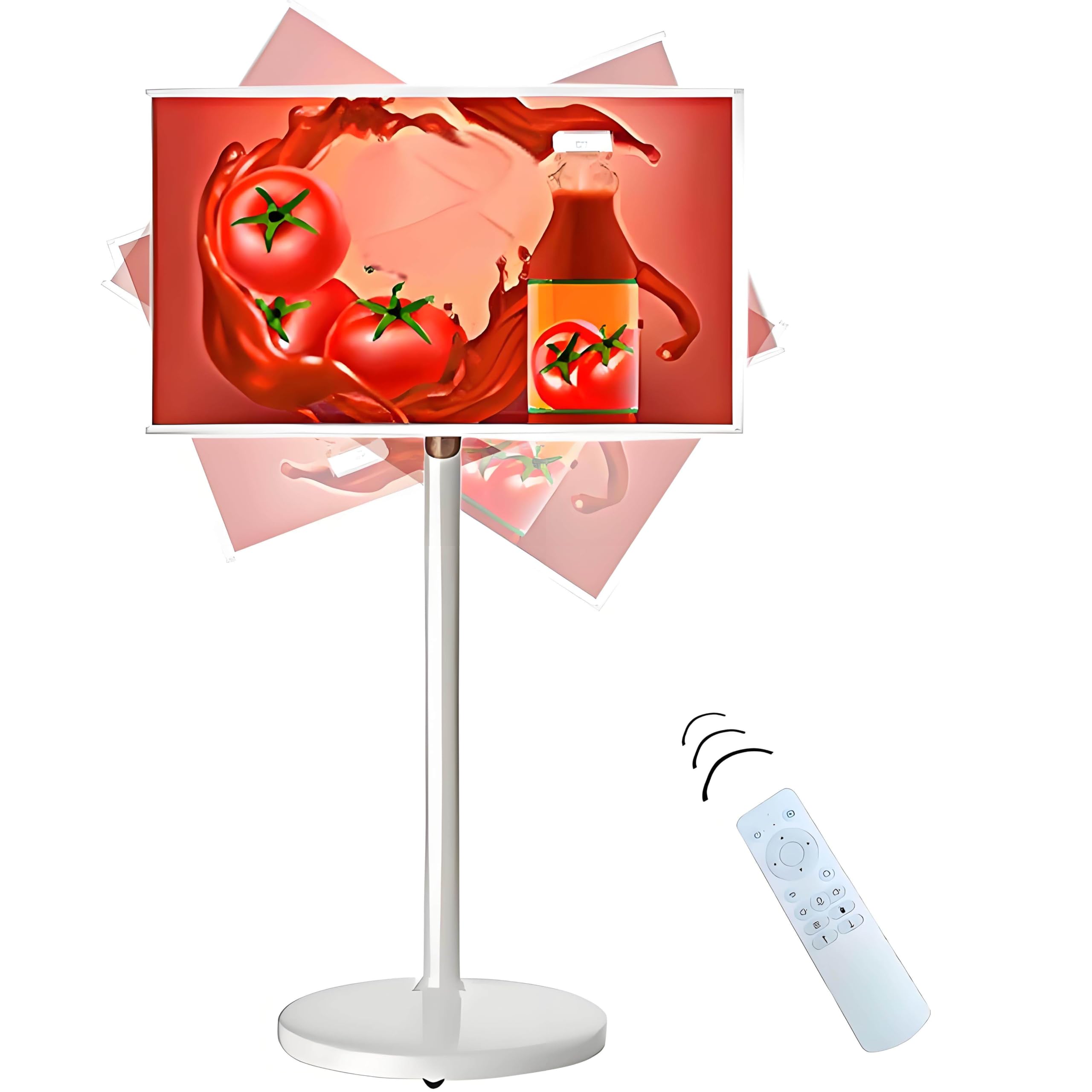 Televisor portátil con Ruedas, Pantalla táctil inalámbrica 1080P, FHD, Altavoces duales, batería de hasta 6 Horas (D-8+128G)