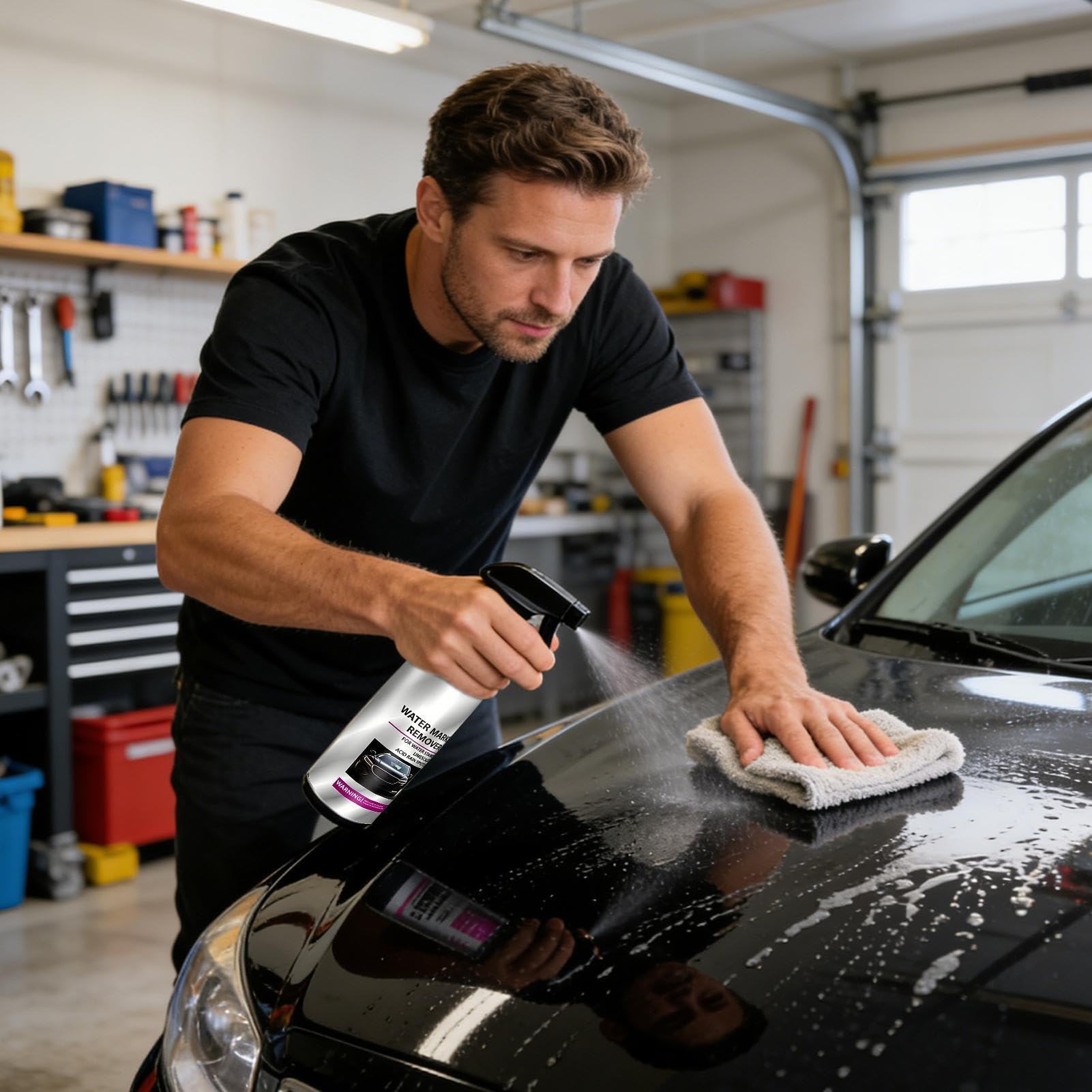 Water Stain Remover for Car, Vehicle Stain Eliminator Spray, Auto Detailing Water Spot Remover for Paint, Glass, Home, Garage, Workshop, SUV, Sedan