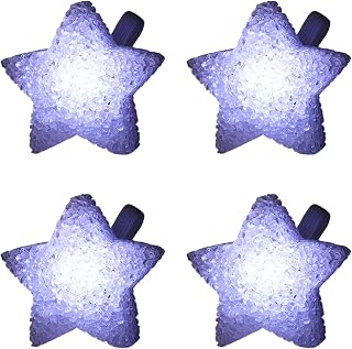 4Pieces Glowing Star Stage Property with Bright LED Lights for Dance Shows Parties and Festival Event LED Star Lights Handheld Glowing Party Props Rechargeable Dance Touch Stage Show Accessories Party