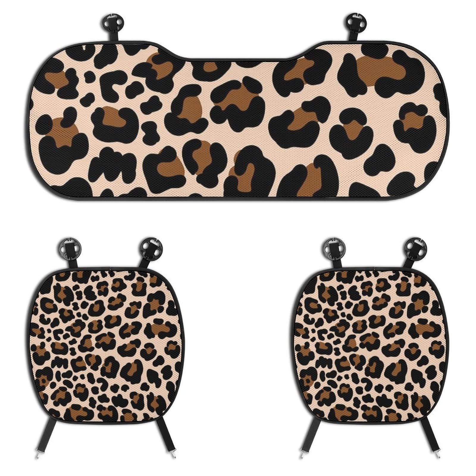 Amazon.co.jp: カーシートクッション 豹柄 ヒョウ柄 車用冷感座布団 前