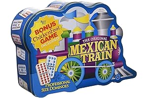 Puremco Mexican Train Double 12 Professional Size Dominoes with Bonus Chickenfoot Game Included