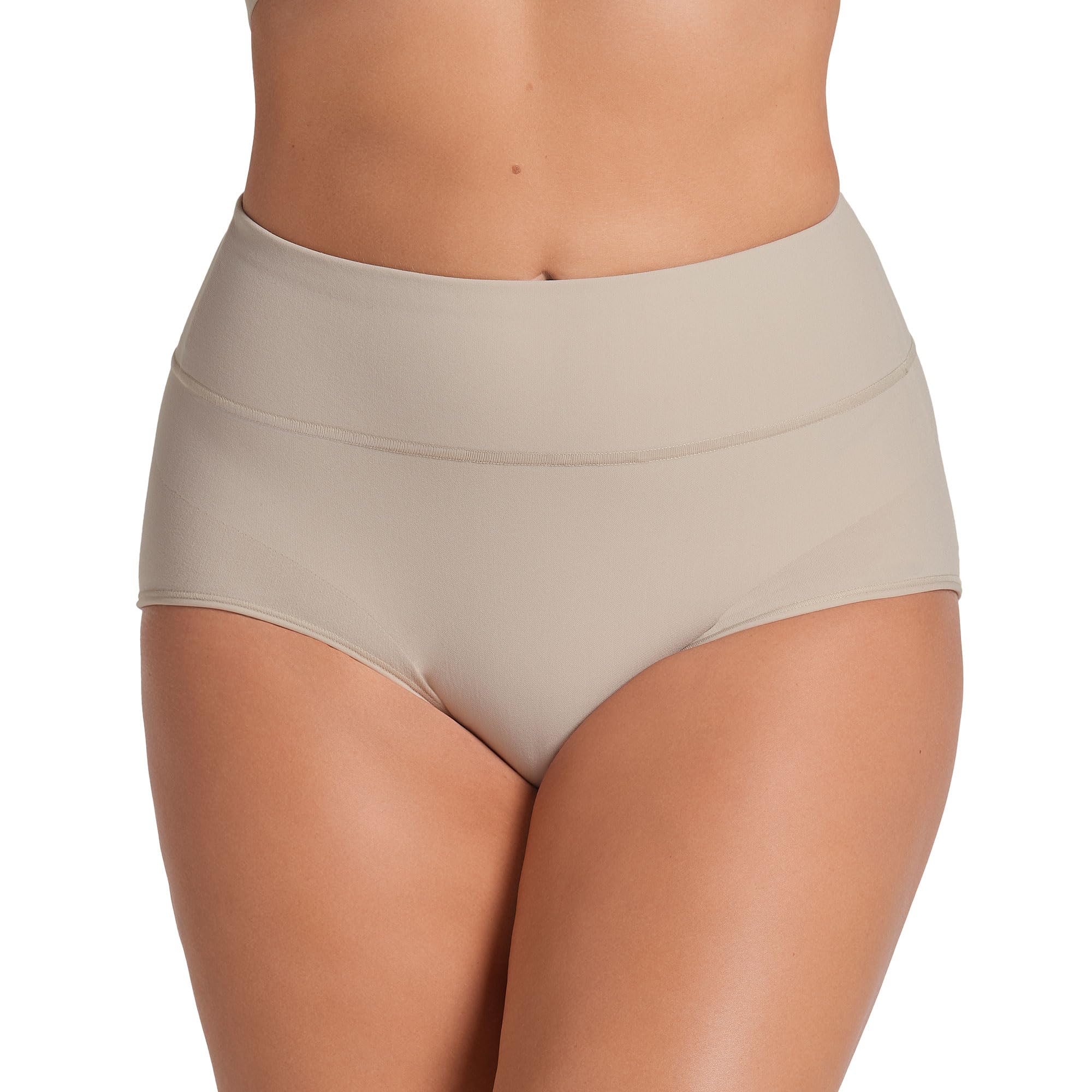 Leonisa High-Waisted Seamless Moderate Shaper Thong knicker Beige