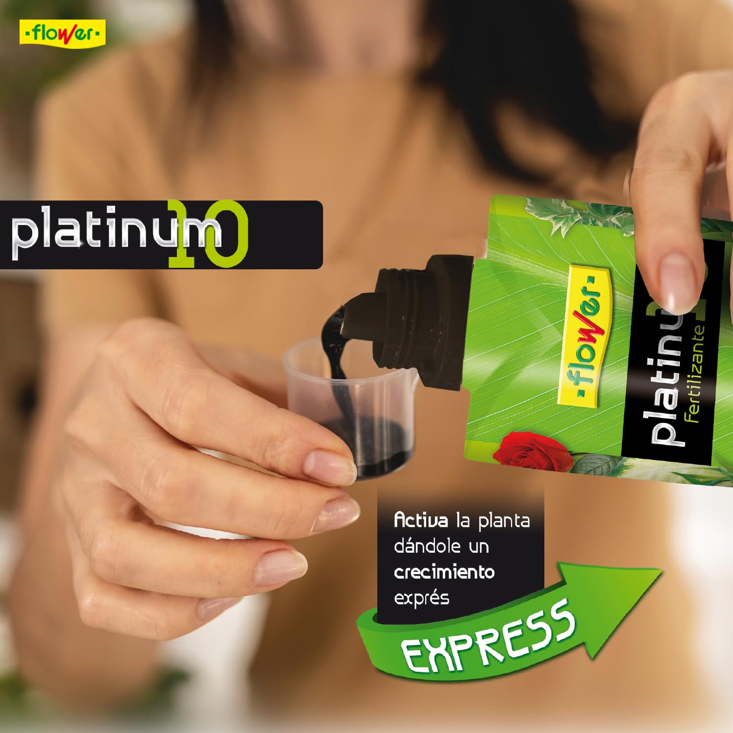 Flower - Fertilizante Líquido Platinum 10-1L | Bionutriente NPK 10-7-9 | Mejora Crecimiento y Desarrollo | Nutrición para Todo Tipo de Plantas | Crecimiento Express