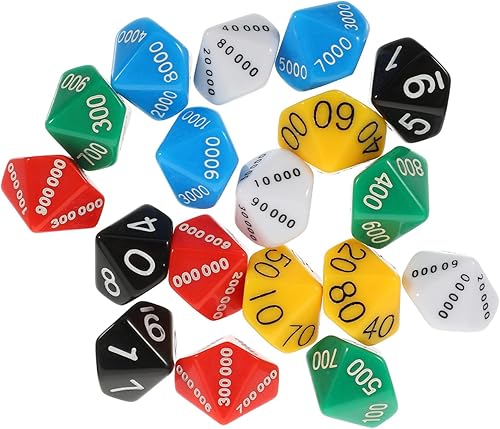 Miniatura 8 de COHEALI Juego de 18 dados de valor posicional, dados de aprendizaje de matemáticas de colores surtidos para juegos educativos, enseñanza en el aula,