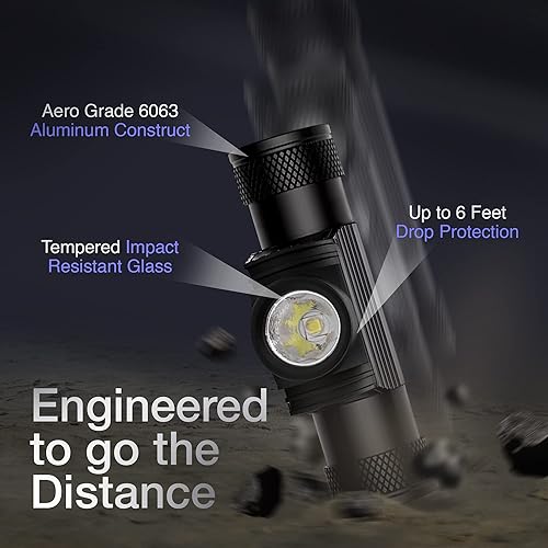 Miniatura 5 de Linterna de cabeza recargable K-Bern PRO. 600 lúmenes, batería UL aprobada de 3500 mAh, luces de cabeza ultra brillantes impermeables, aluminio