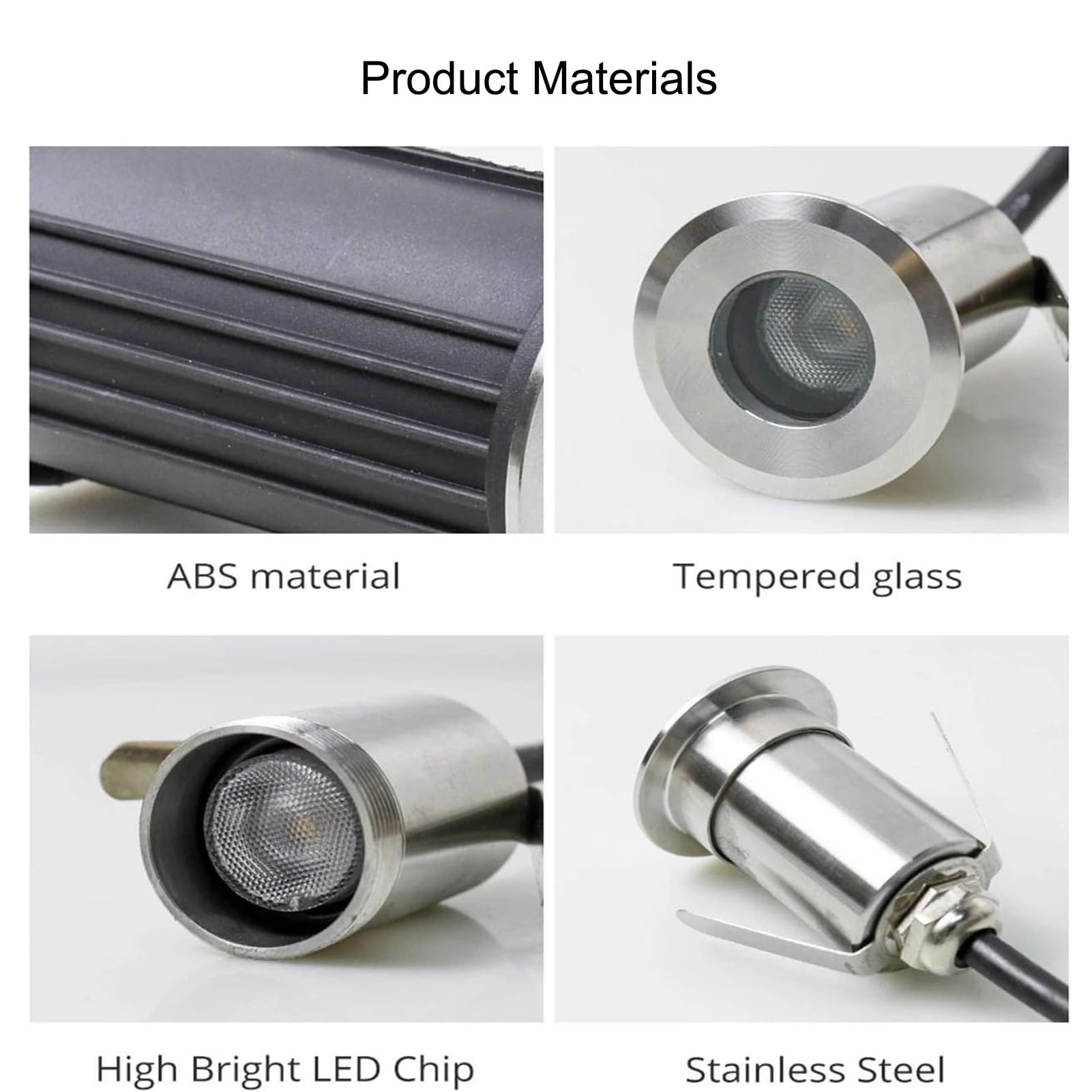 Foco LED, IP68 resistente al agua, luz empotrable bajo el agua y empotrada en el suelo, adecuado for uso en jardín y exteriores(Warm White,75mm(3W)-24V)