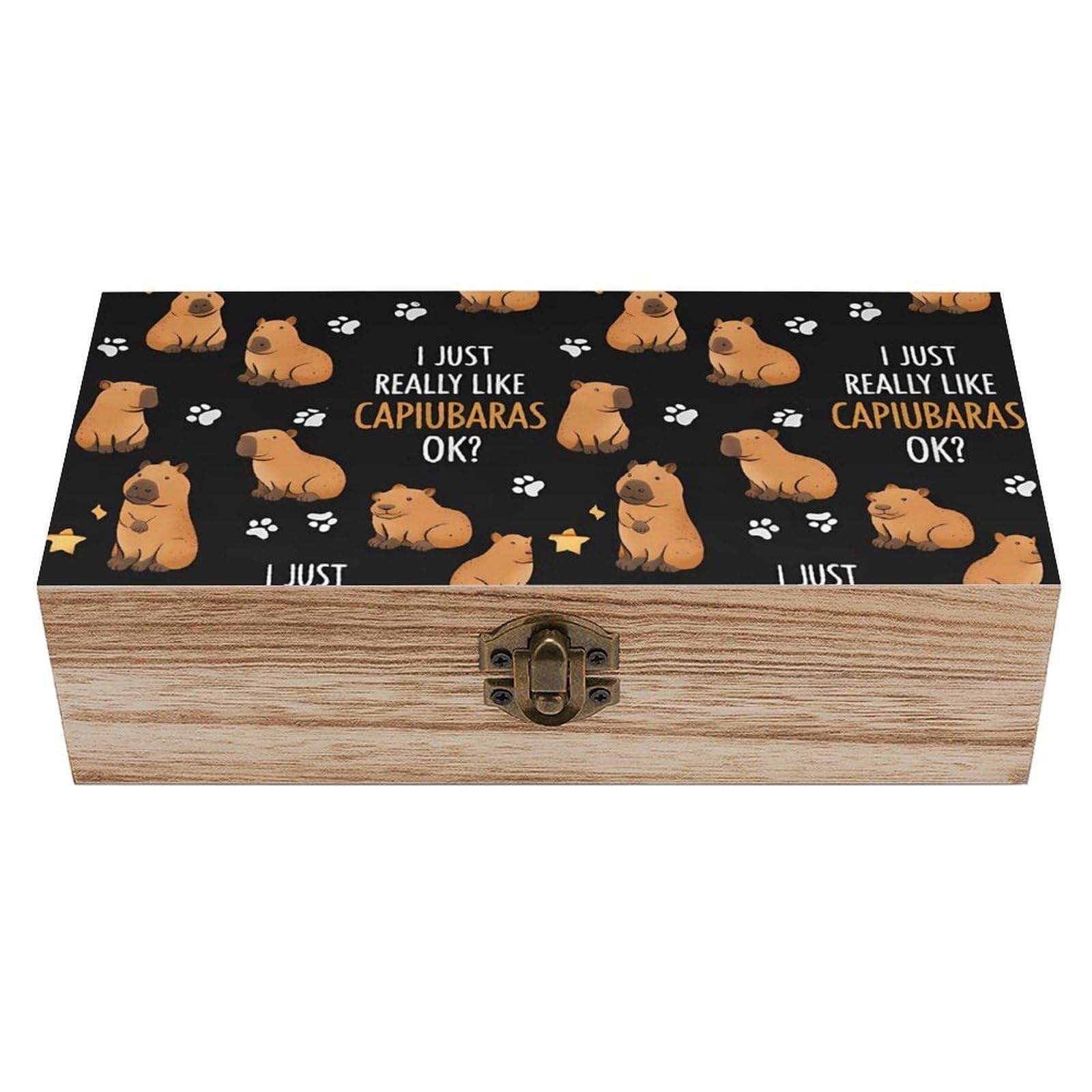 HLBSDM Like Capybara Wooden Storage Box