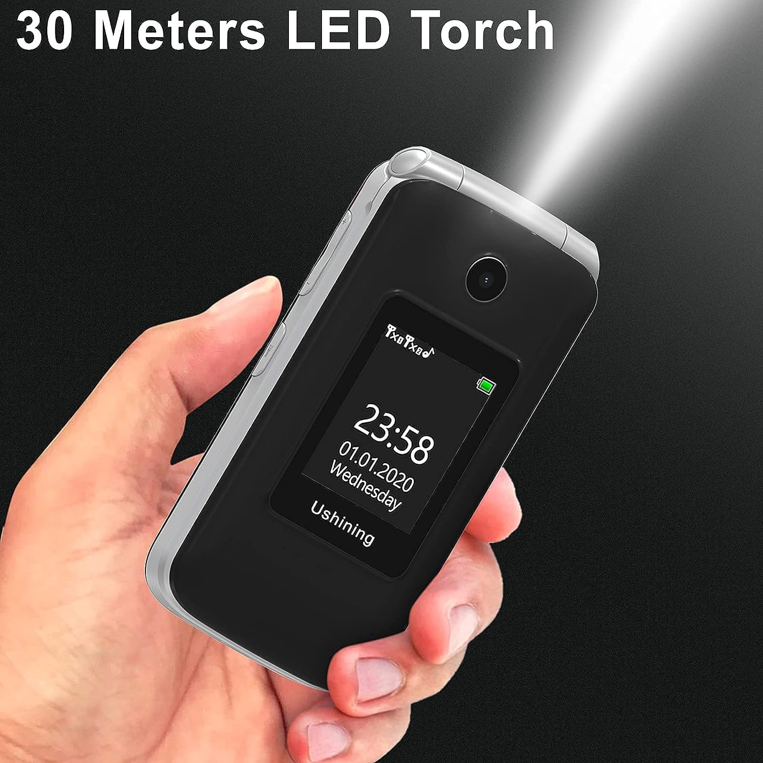4G Seniors Telefono Cellulare senza contratto Pieghevole 1200 mAh Batteria Semplice Grande Pulsante Cellulare per Anziani con Stazione di Ricarica Chiamata di Emergenza Pulsante Dual Sim