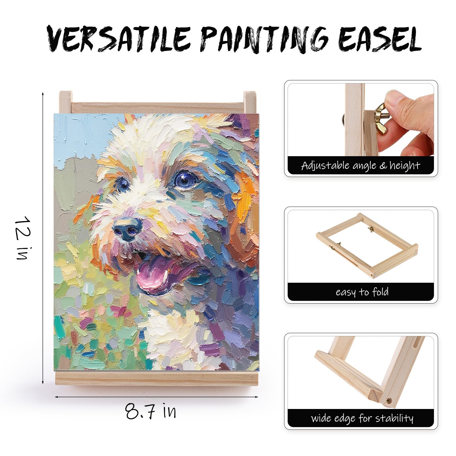 LEYEMO Acrylic Paint Set for Kids, Art Supplies Painting Kit with18 Acrylic Paints, 5 Canvas, 8 Paint Brushes, Easel, Palette ETE, Paint Set Gifts for Adults & Artist