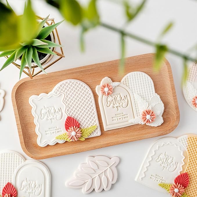 Molde para pastel con diseño redondo de hojas de chocolate miniatura 5