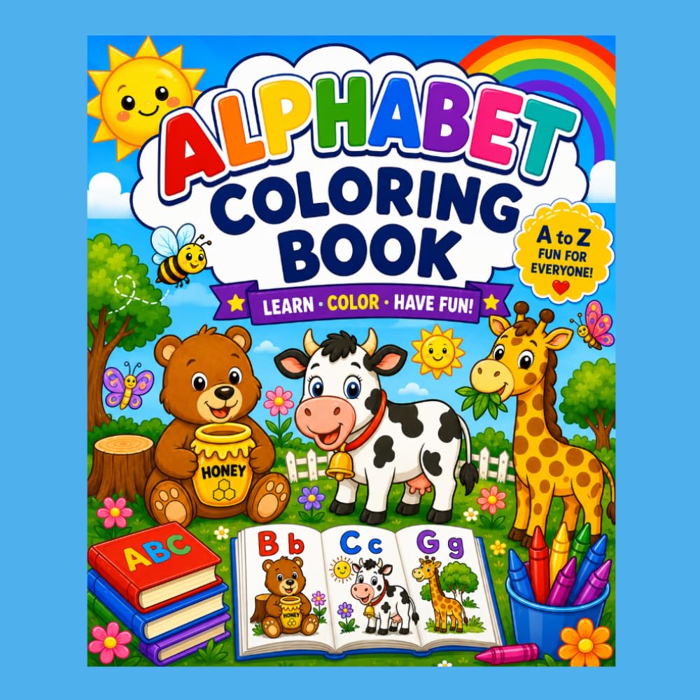 Alphabet Coloring Book: Learn ABCs with Adorable Animals | Fun & Easy Coloring Pages for Preschoolers Ages 3-6