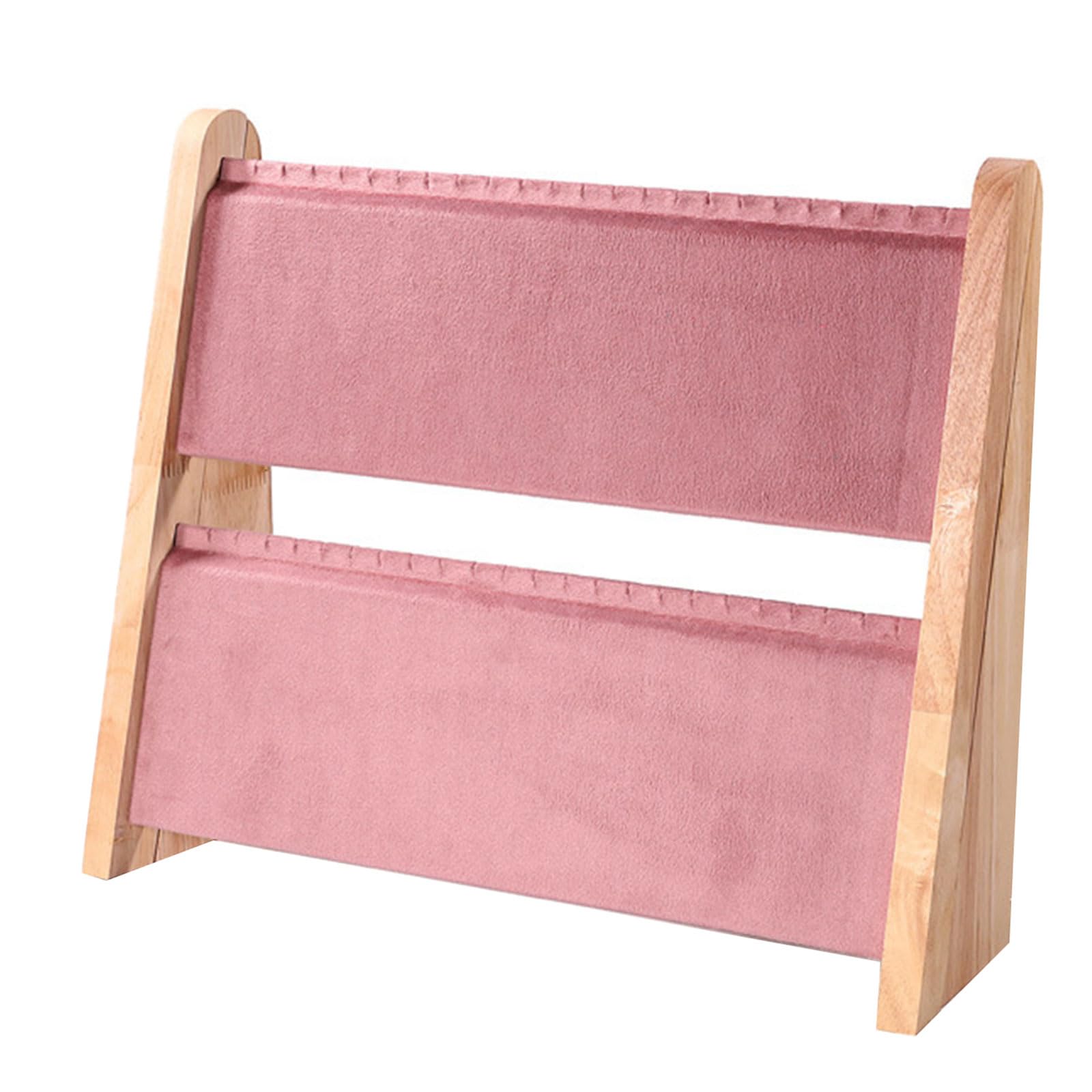 Yrohgkpn B Practical Sturdy Wood Necklace Holder Vertical Jewelry Storage Rack For Artistics Craft Supplies Double Tiers Jewelry Rack