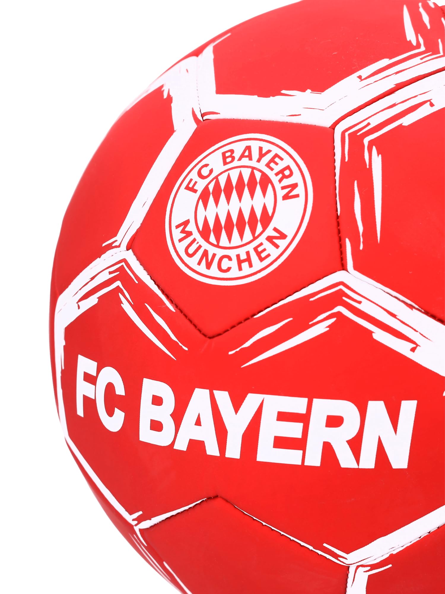 FC Bayern München Fußball Größe 5 (Rot/Weiß) I Maschinengenähter Trainingsball mit Vereinswappen I Offiziell lizenziert