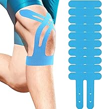 10 Pcs PreCut Kinesiology Tape Kinesiology Tape Muscle Kinesiology Tape Sports Kinesiology Tape for Knee Joints Muscle Support Blue