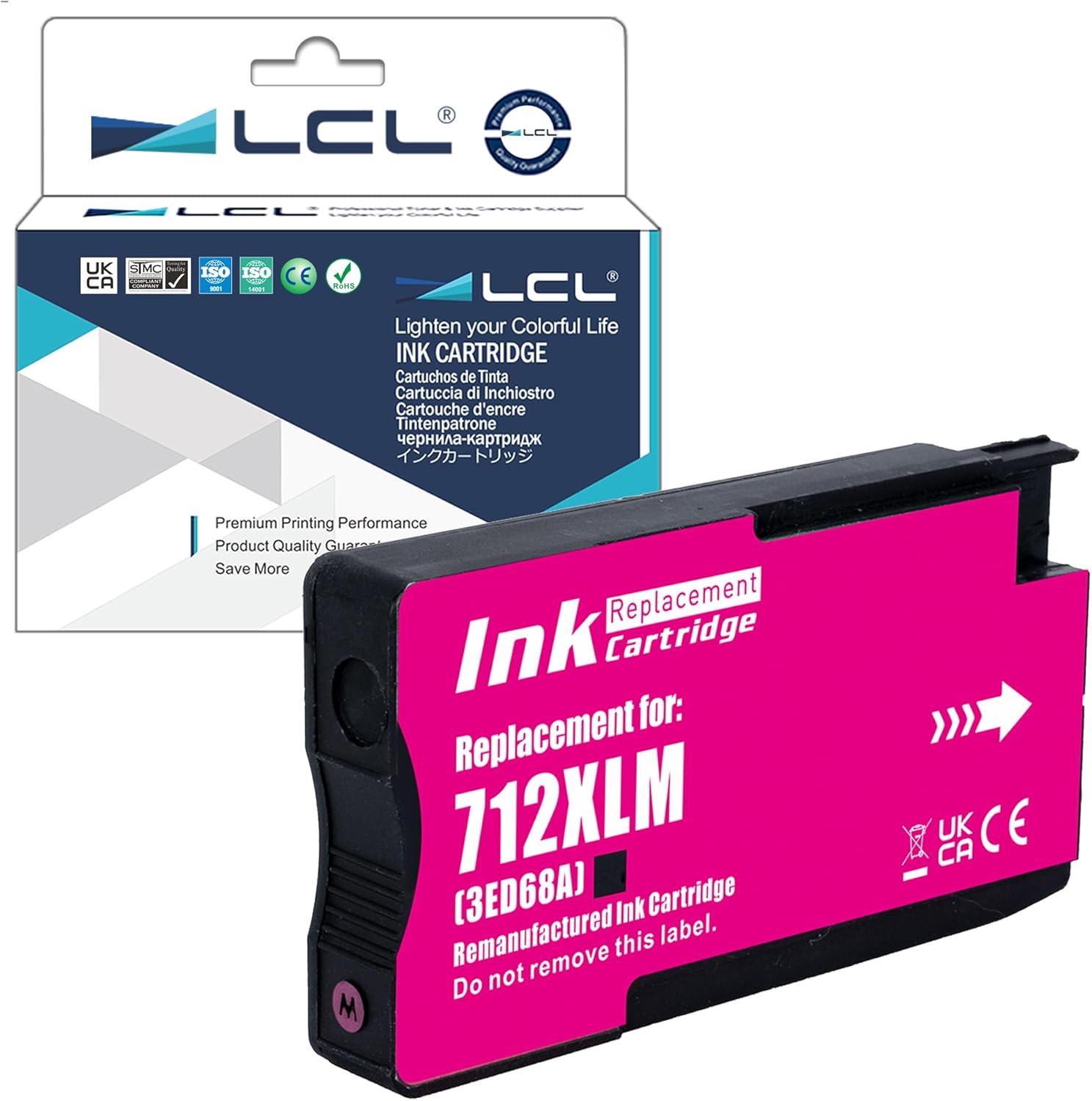 LCL Compatible 712 712XL Black High Yield 80-ml Ink Cartridge (3ED71A) Replacement for HP 712 DesignJet T650, T630, T250,T230, T210 & Studio Plotter Printers (1-Pack)